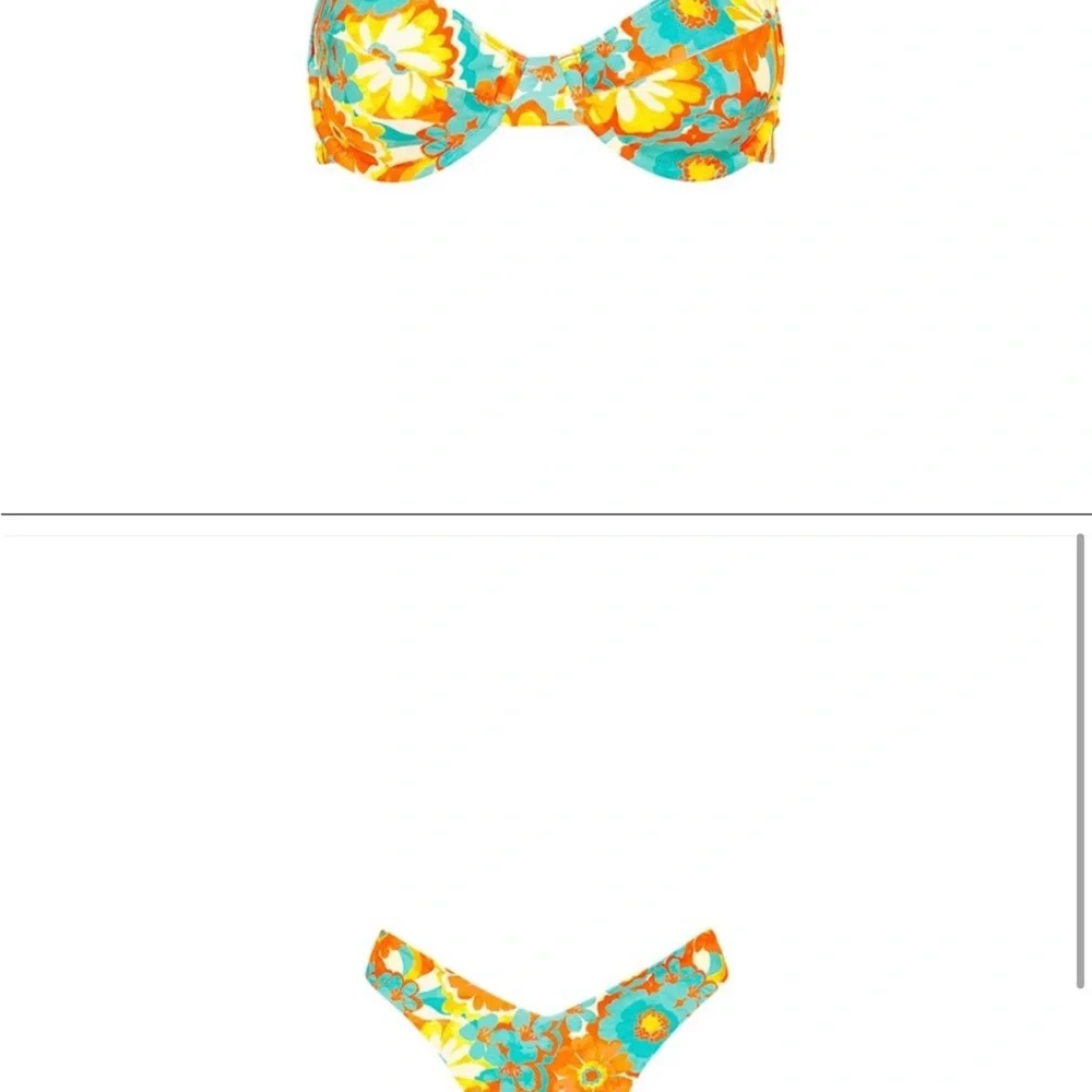 KULANI KINIS Bikini in Miami Moon Floral Bikini Top M and bottom S - Picture 5 of 11